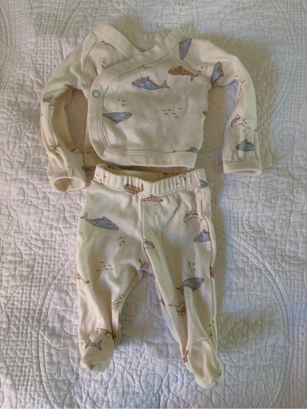 Carter's Cream Whale Print Baby Matching Set